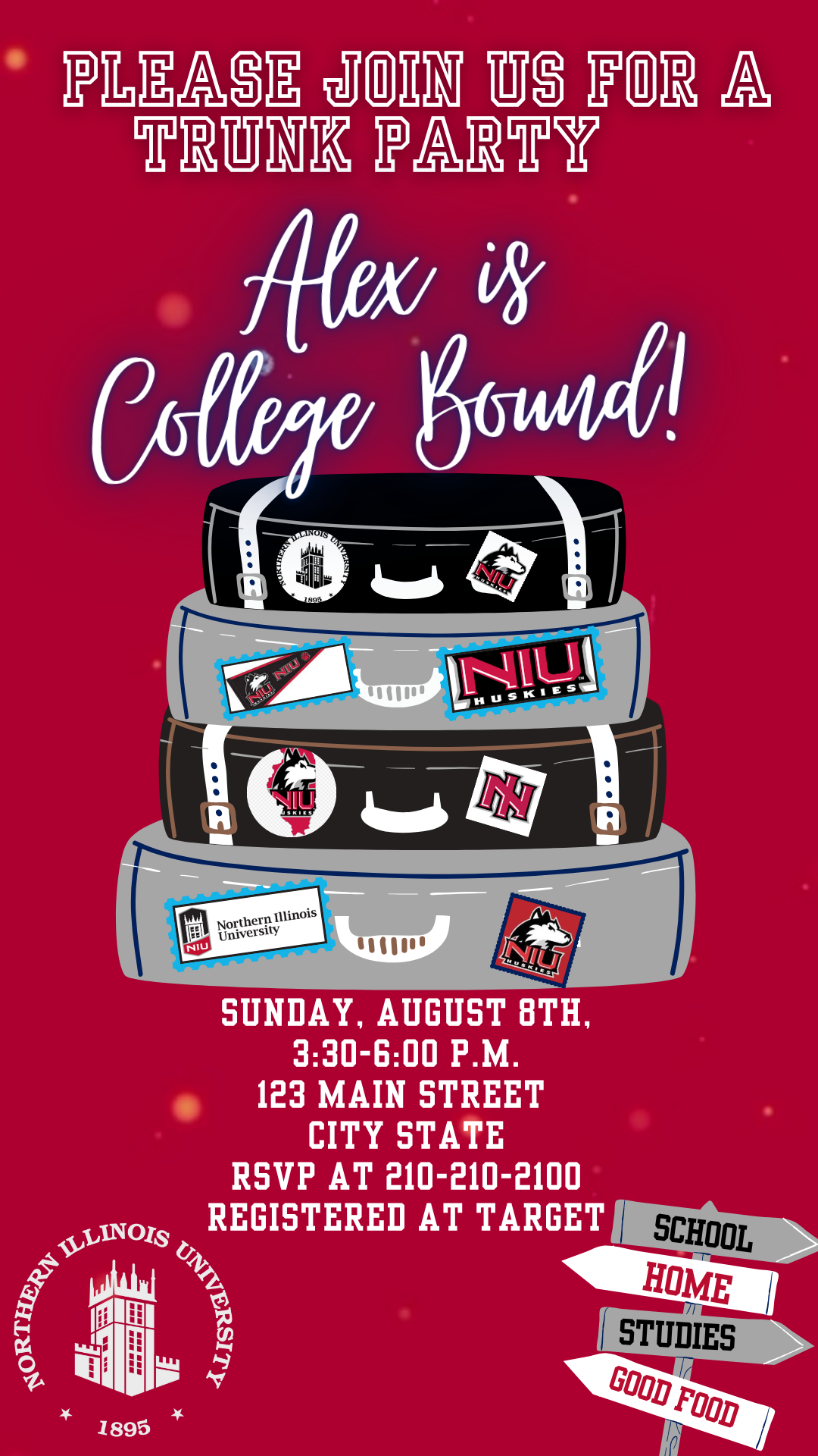 College Bound Spirit Digital Video Invitation Instant Download