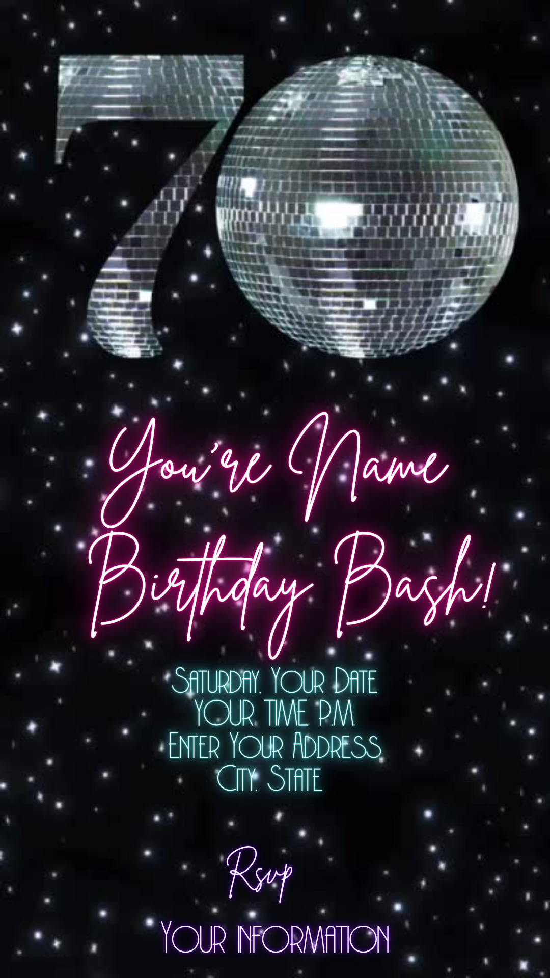 Vintage Dance Floor Theme Video Invitation Instant Download