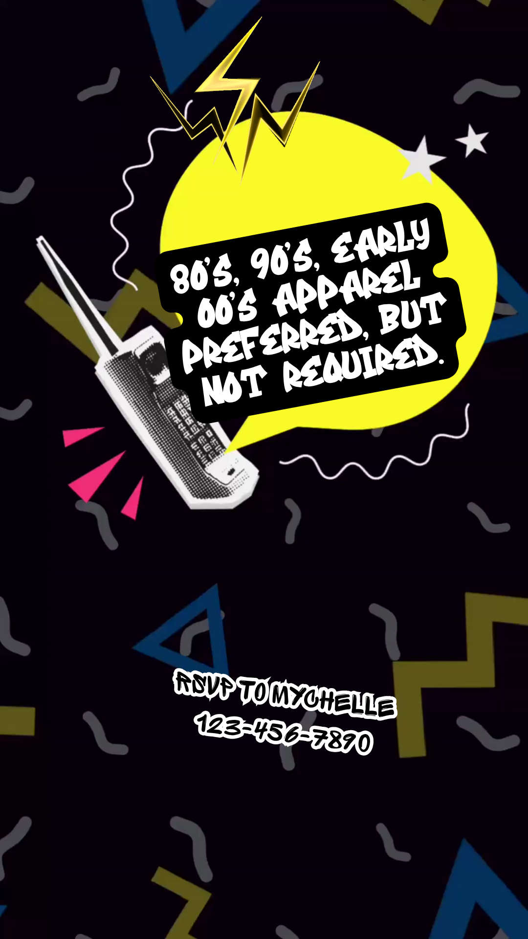 Retro Neon Skate Party Evite Instant Download