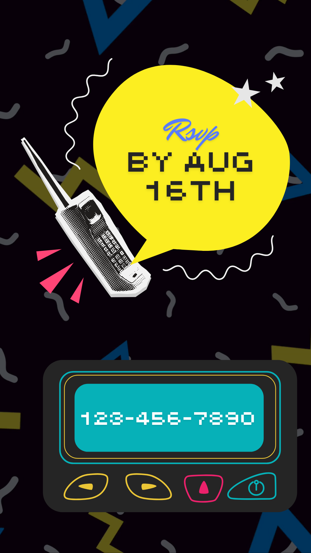 80s 90s 2000s Hip Hop Party Invite Instant Download