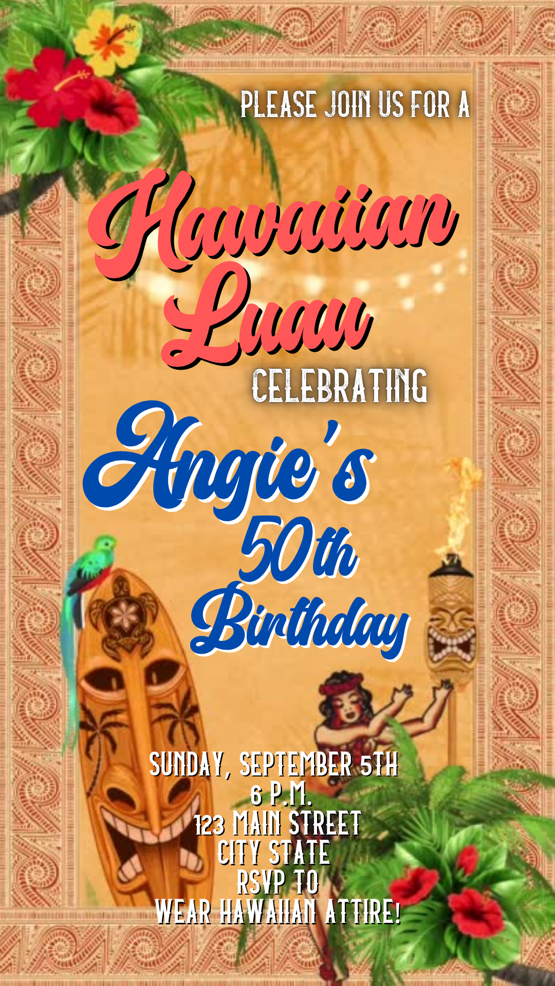 Tropical Island Party Video Invitation Download
