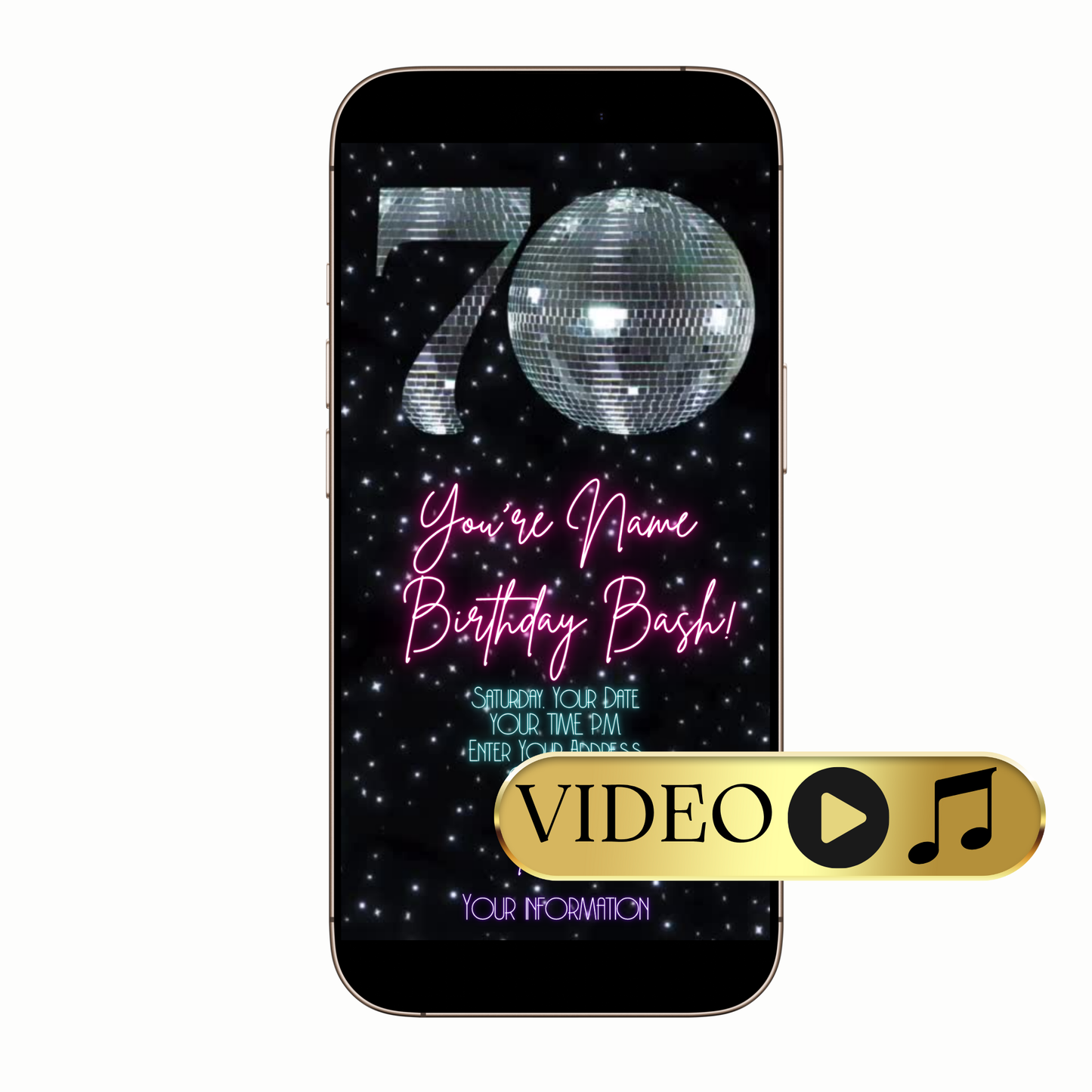 Editable Vintage Dance Floor Theme Video Invitation Template