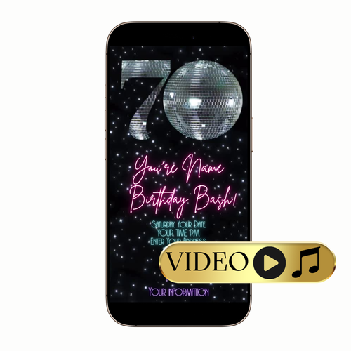 Editable Vintage Dance Floor Theme Video Invitation Template
