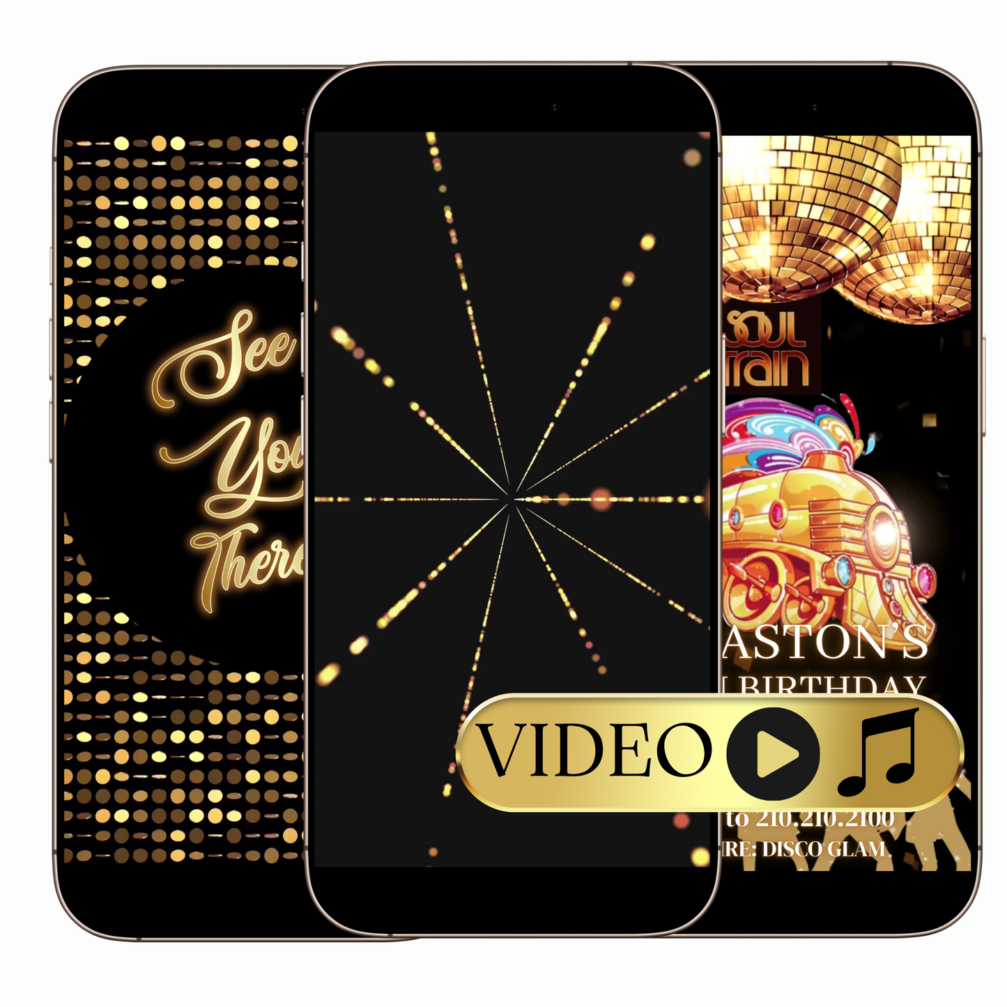 Editable Soul Train Disco Birthday Party Video Invitation – 70s Funk Theme Template