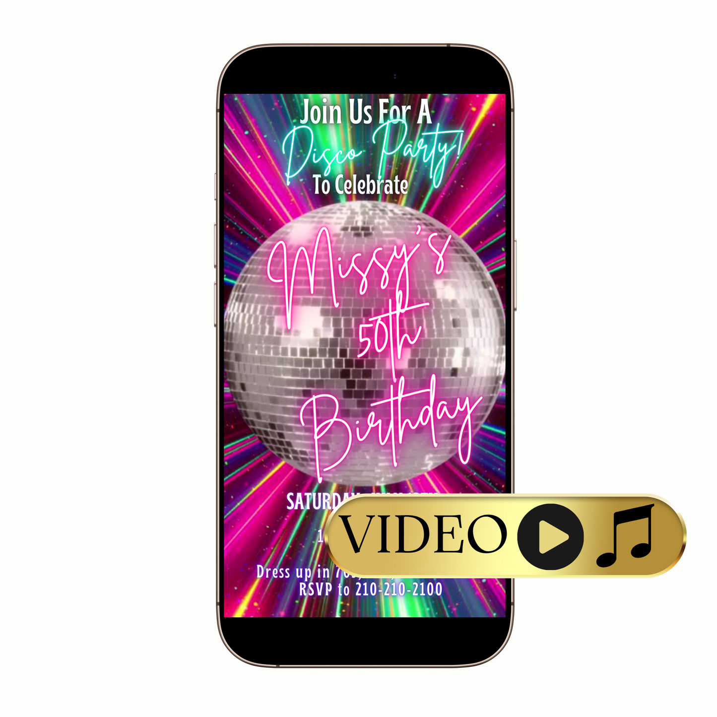 Digital 80s Party Video Invitation