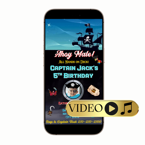 Digital Sail the Seas Digital Video Invitation MP4 Invite