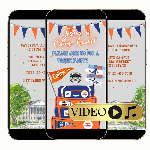 Digital College Bound Party Video Invitation