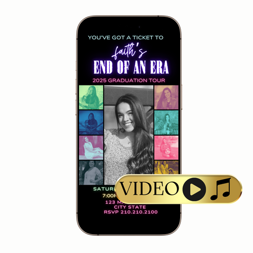 Editable Neon Concert Style Digital Video Invitation Template