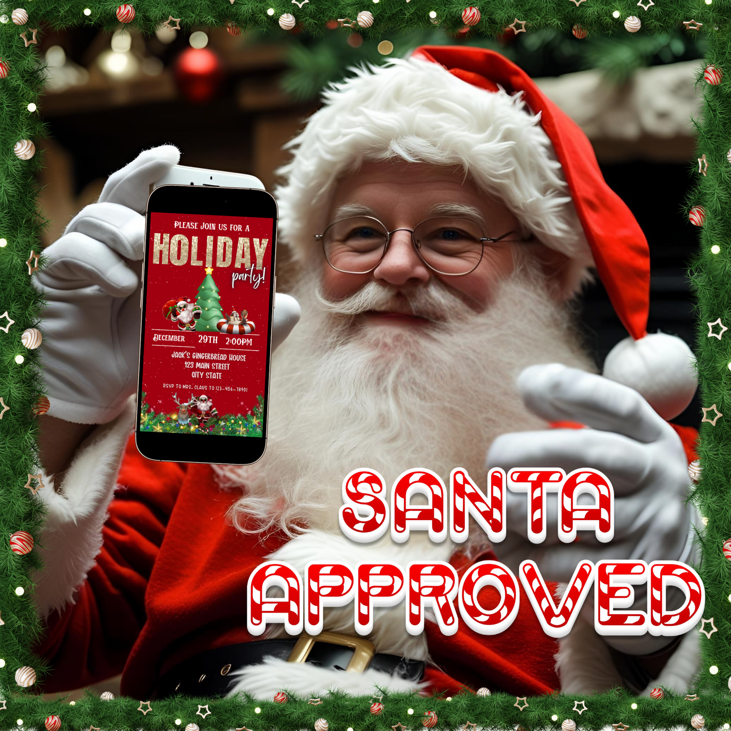 Bad Santa Christmas Party Video Invitation – Editable Bad Santa Evite