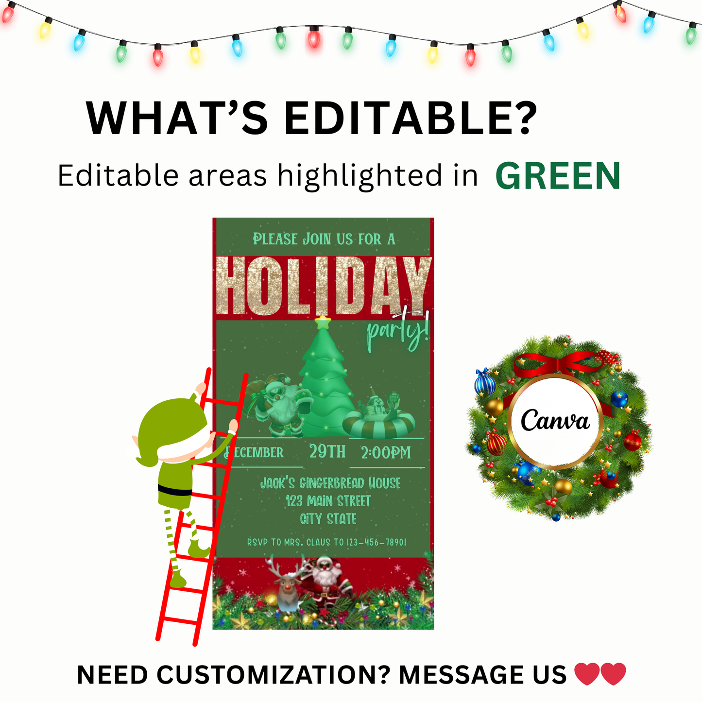 Bad Santa Christmas Party Video Invitation – Editable Bad Santa Evite