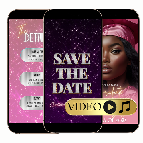Black and Silver Grad Party Announcement