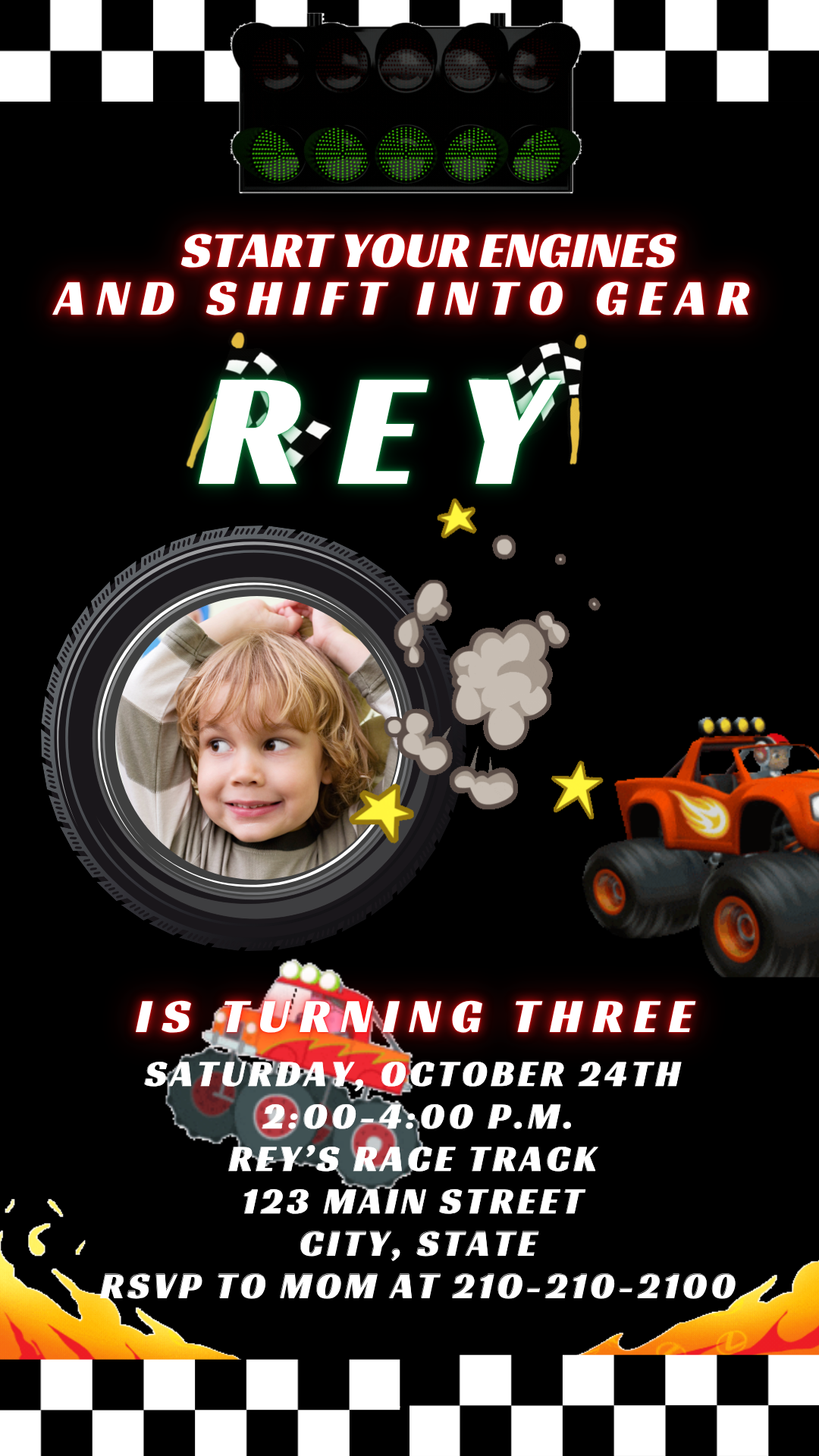Off-Road Adventure Video Invitation Canva Editable
