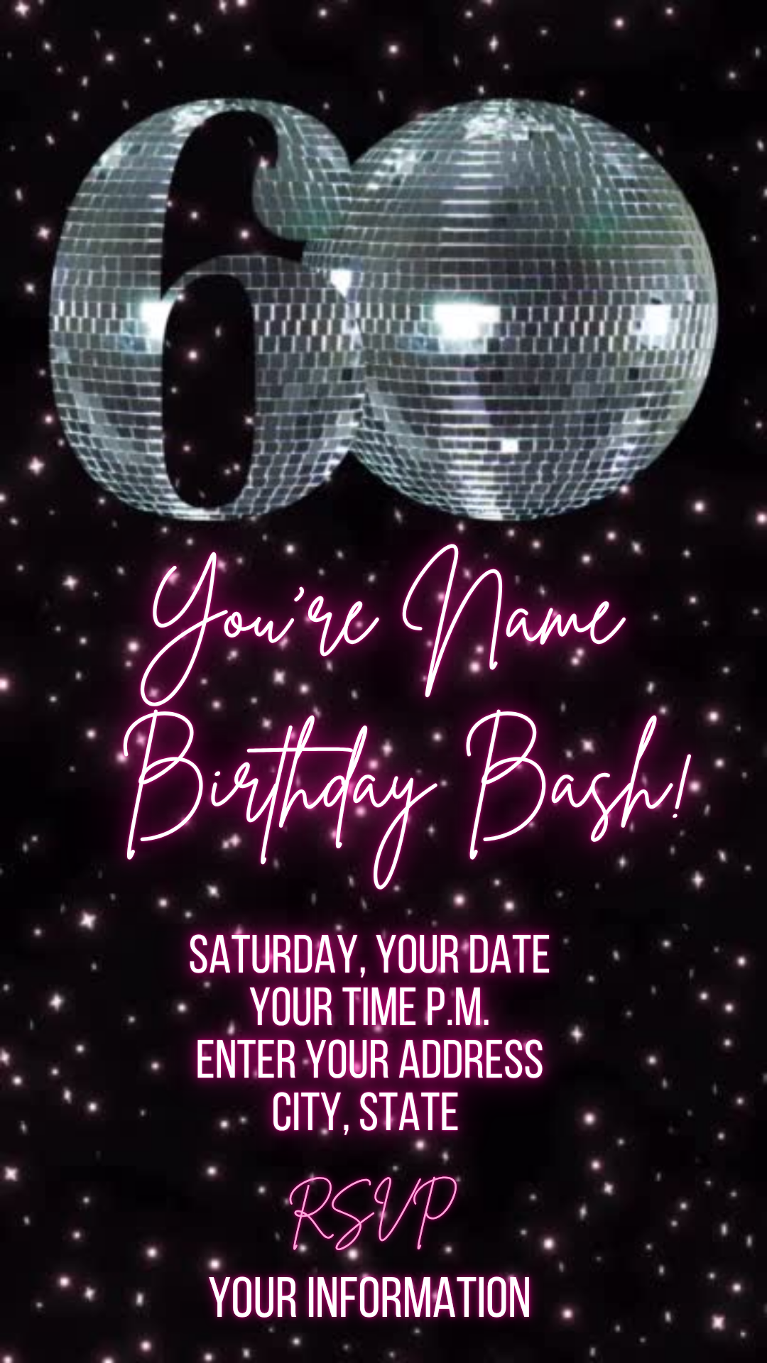 Silver Disco Theme Video Invitation Download