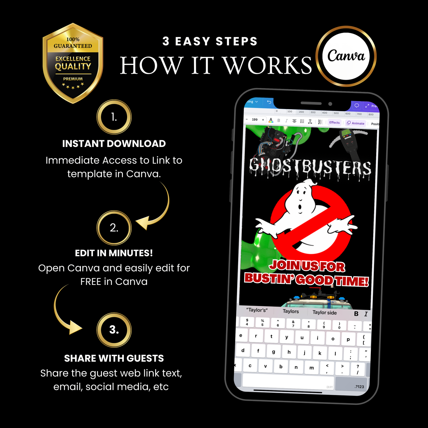 Halloween Video Invitation | Animated Halloween Digital Evite | Editable Canva Invite Template