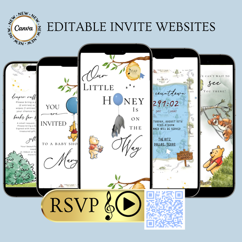 Winnie the Pooh Baby Shower Invite Website with RSVP