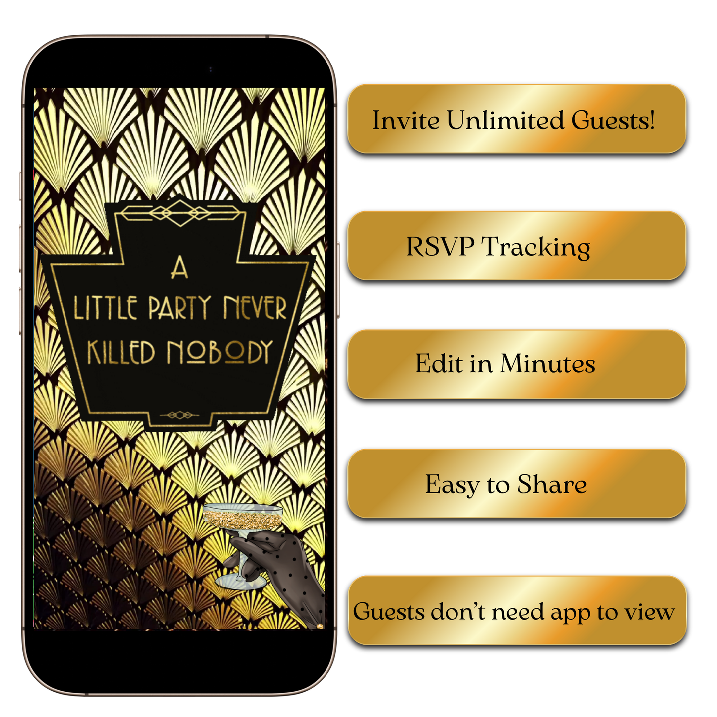 Date and time screen featuring tall numerals and gold divider