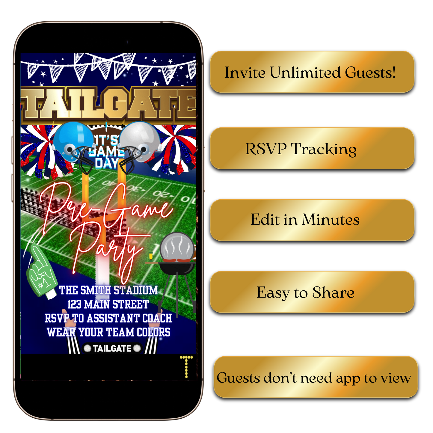 Instagram feed preview of sports-themed video invitation