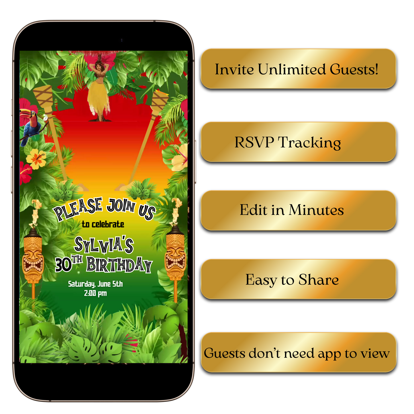 Editable Island Party Evite MP4 Invite
