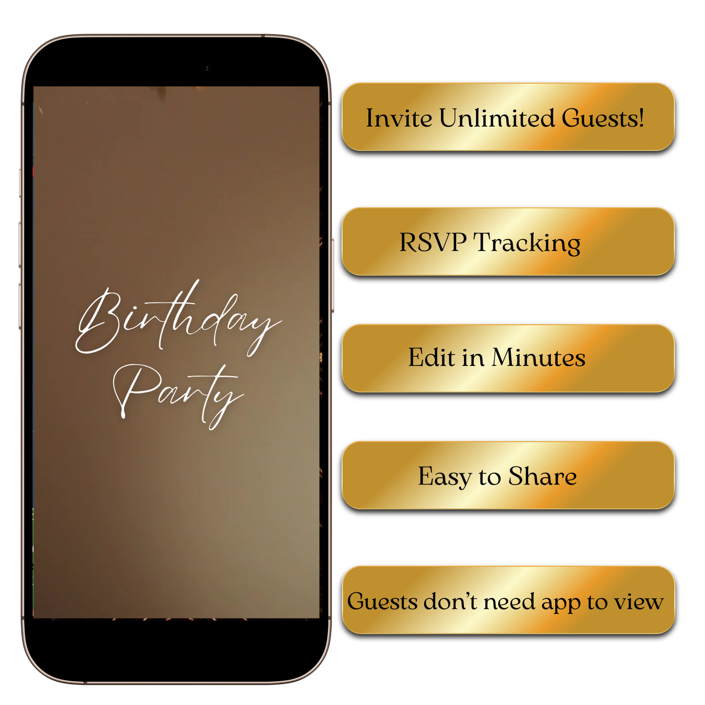 Elegant Birthday Dinner Evite MP4 Invite