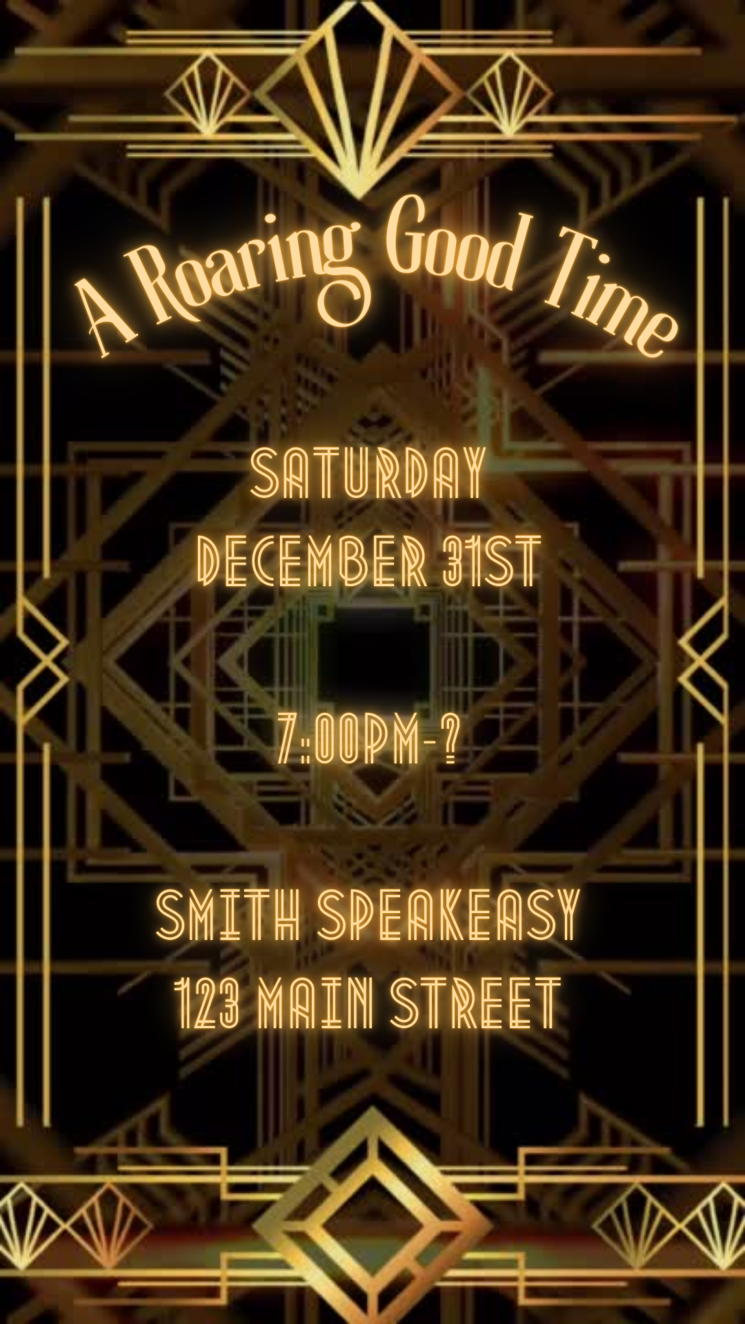 Gatsby party video invitation preview shown on laptop screen