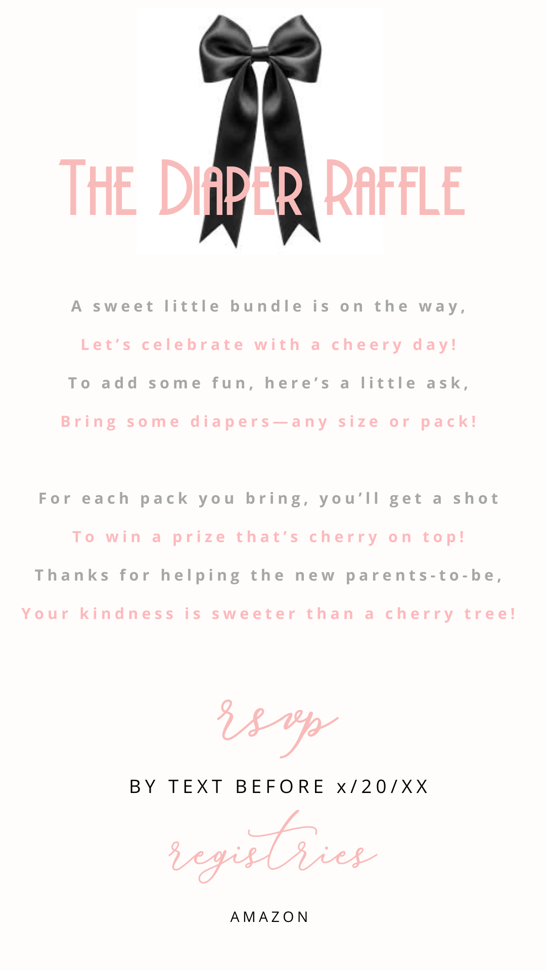 Close-up of animated satin bow over blush gradient background