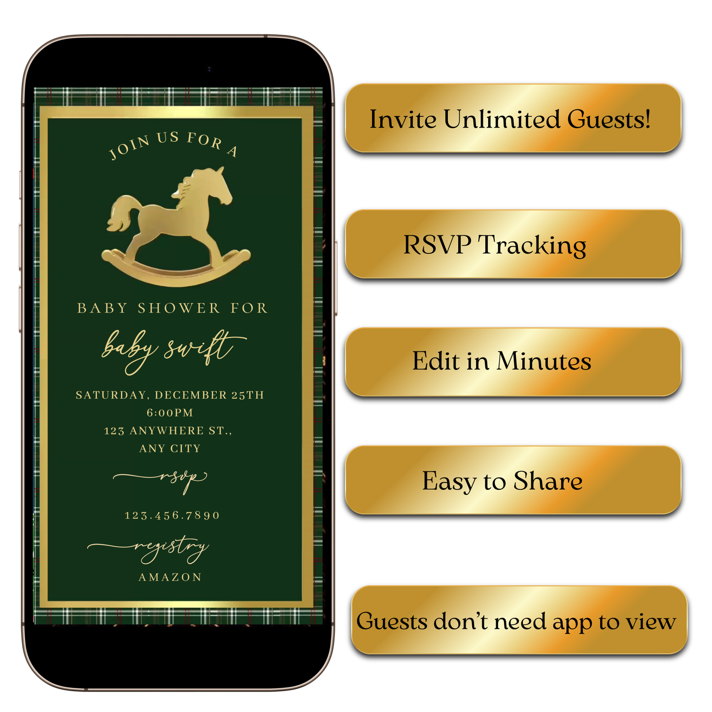 Baby shower RL Horse MP4 invitation shared on WhatsApp
