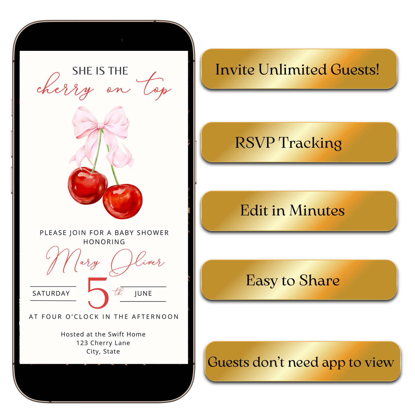 Desktop editor customizing shower details on cherry video template
