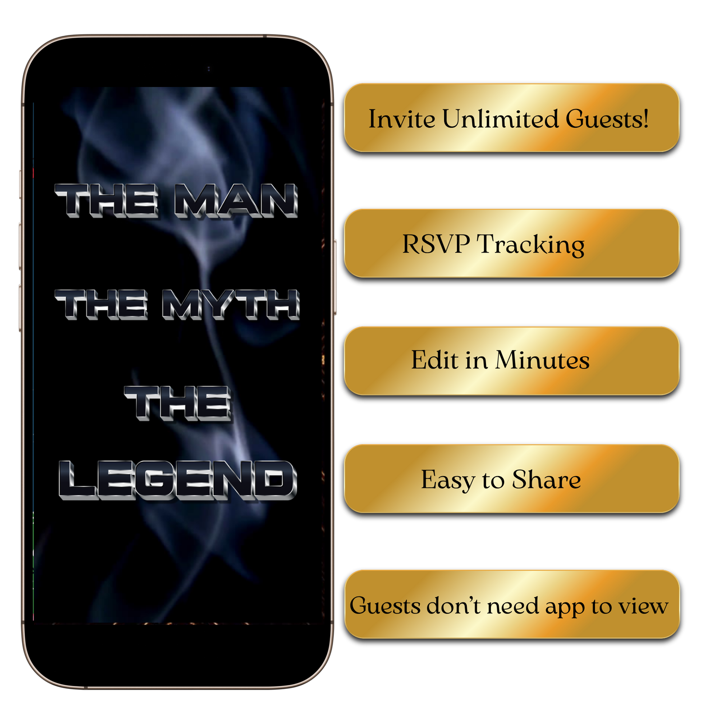 Digital The Man The Myth The Legend Birthday or Graduation Video Invitation MP4 Invite