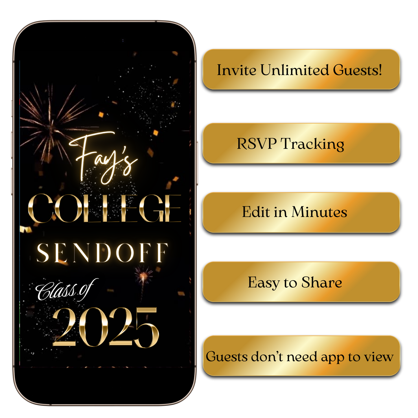Digital College Send-Off Party Video Invitation – Class of 2025 Trunk Party MP4 Invite