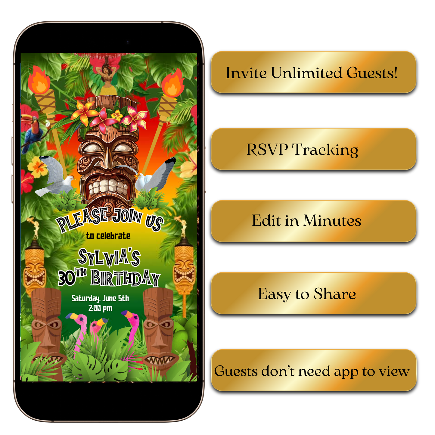 Tropical Tiki Party Theme Template