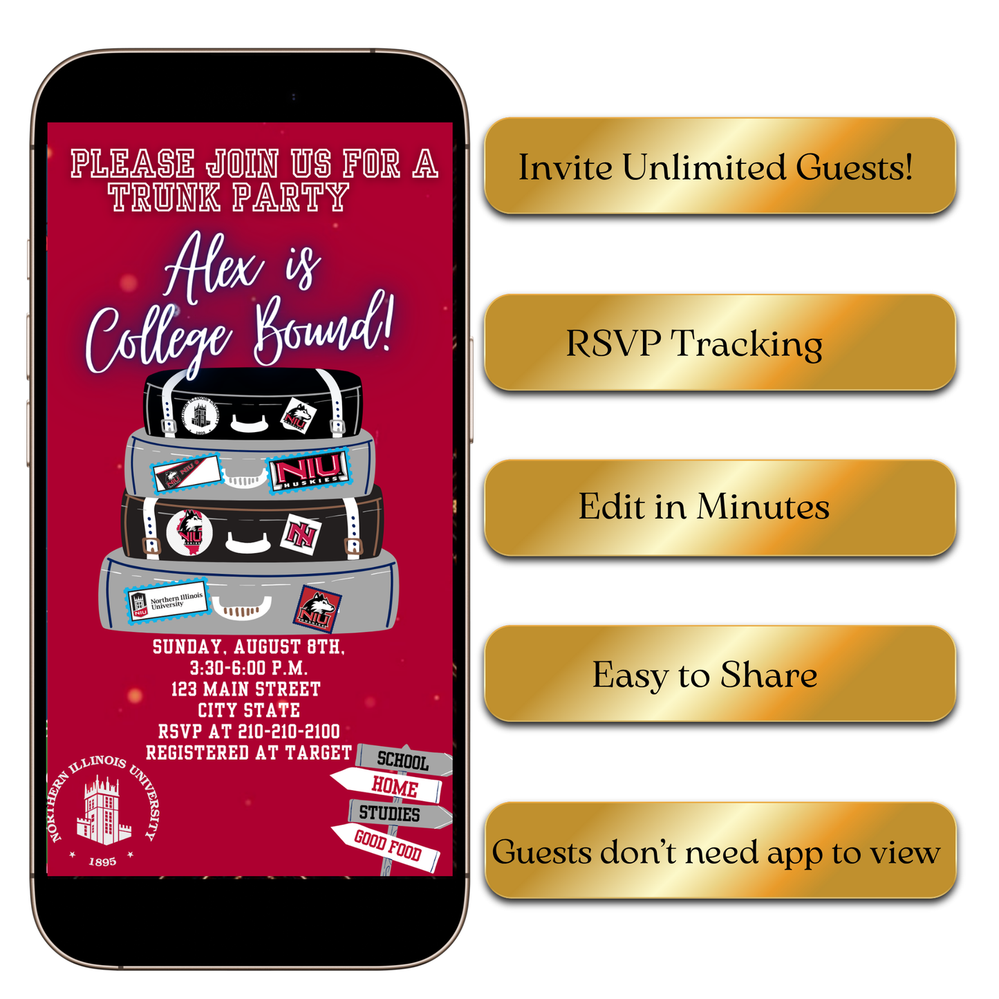 Digital College Bound Spirit Digital Video Invitation MP4 Invite