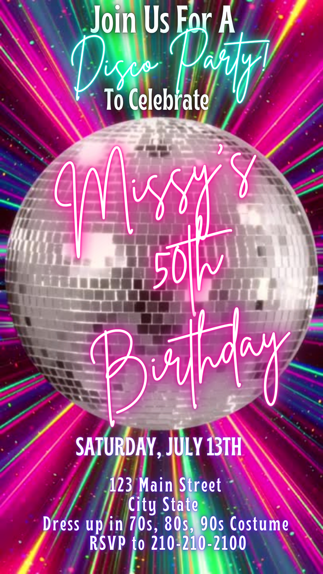Editable Retro Party Video Template