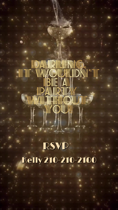 Editable Gatsby digital invite displayed on smartphone