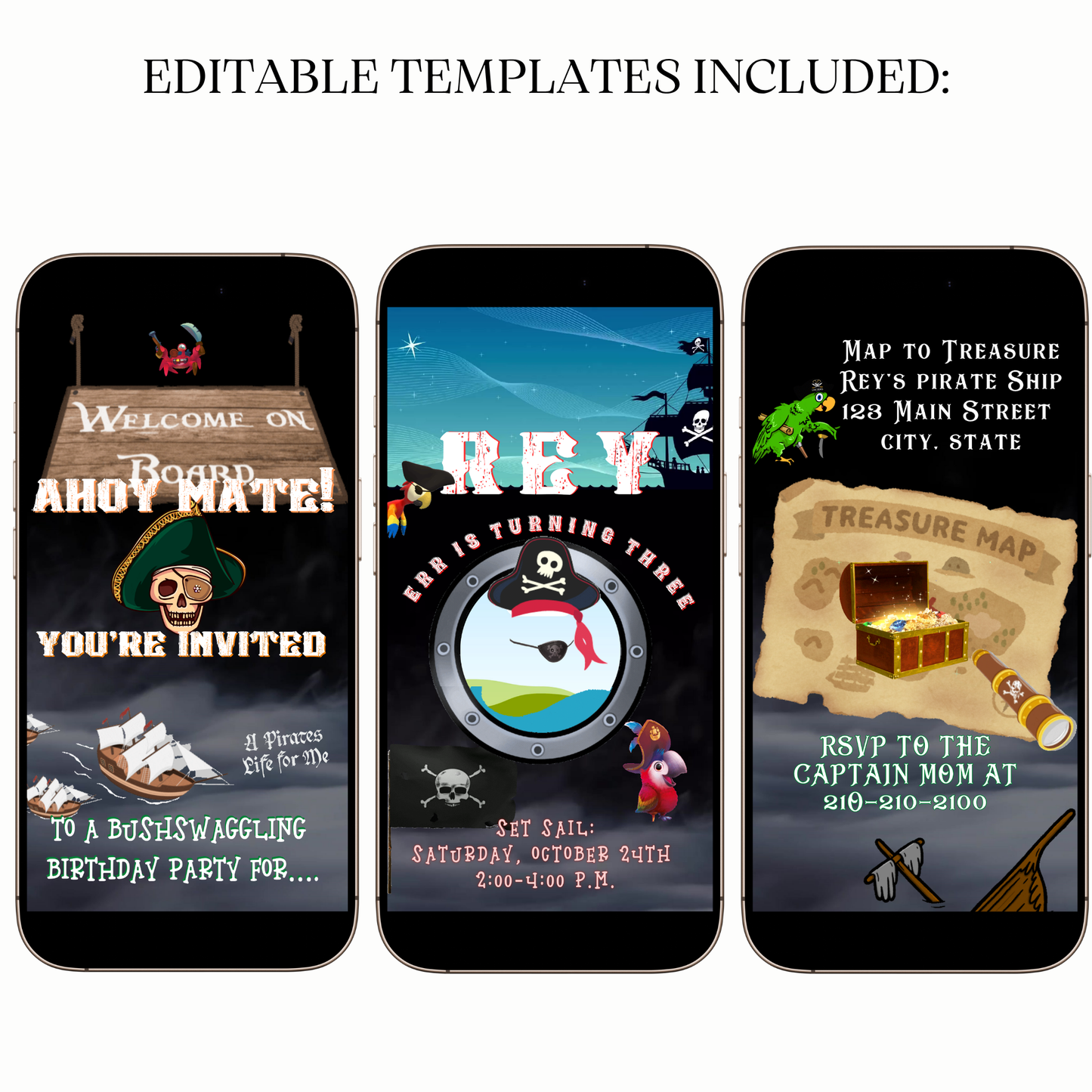Digital Ahoy Matey Pirate Birthday Video Invitation