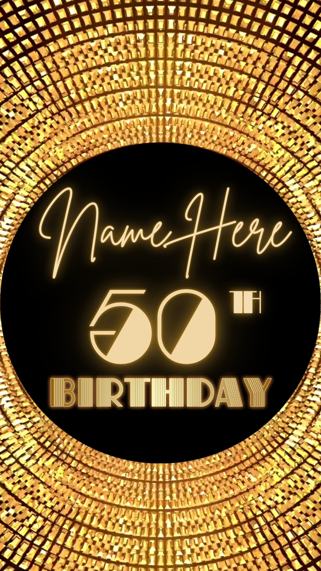 Disco Gold Deluxe MP4 invitation preview shown on laptop screen