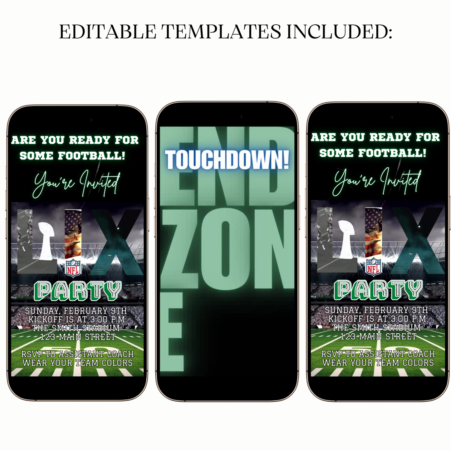 Digital Touchdown Football Video Invitation