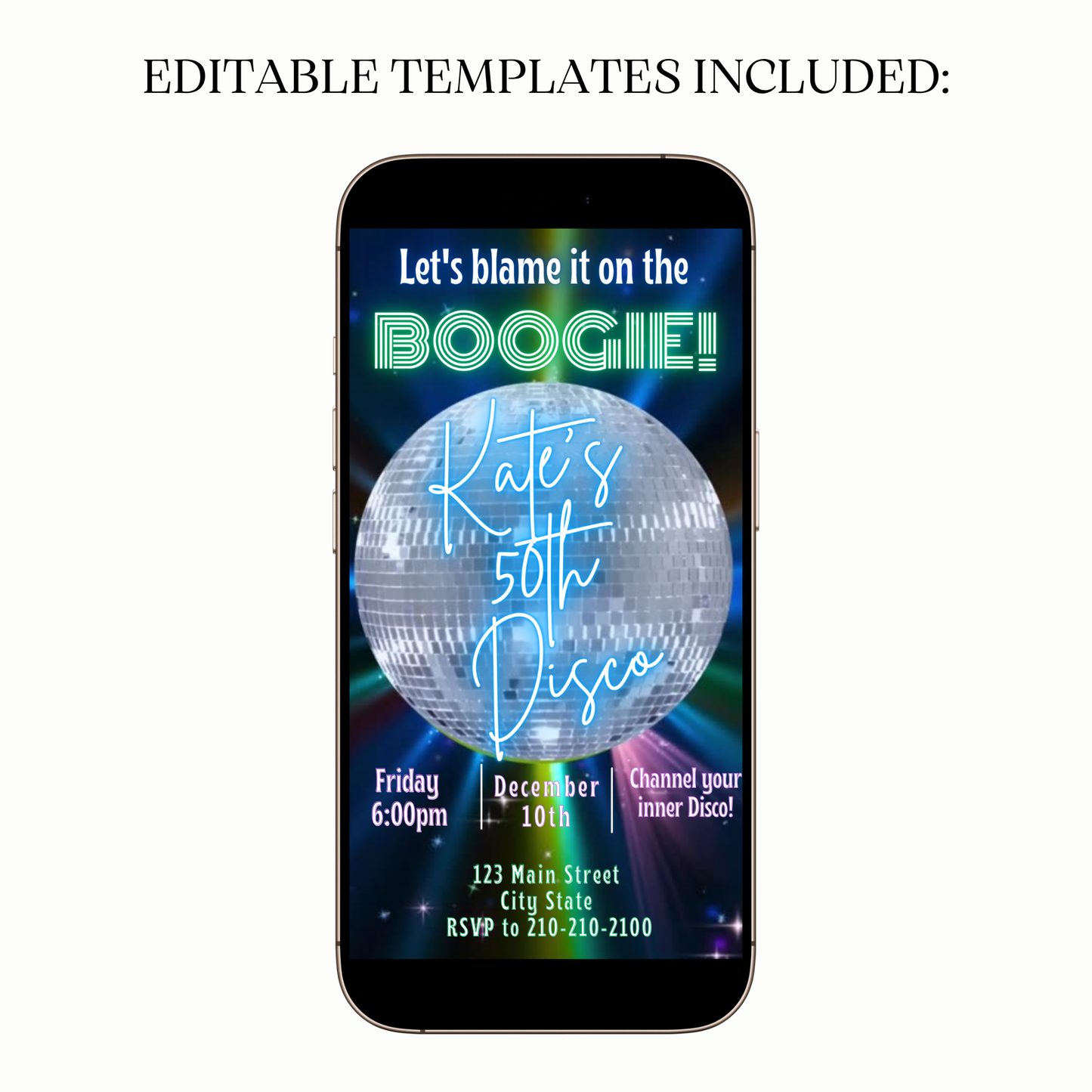 70s Boogie Night Video Invitation Template
