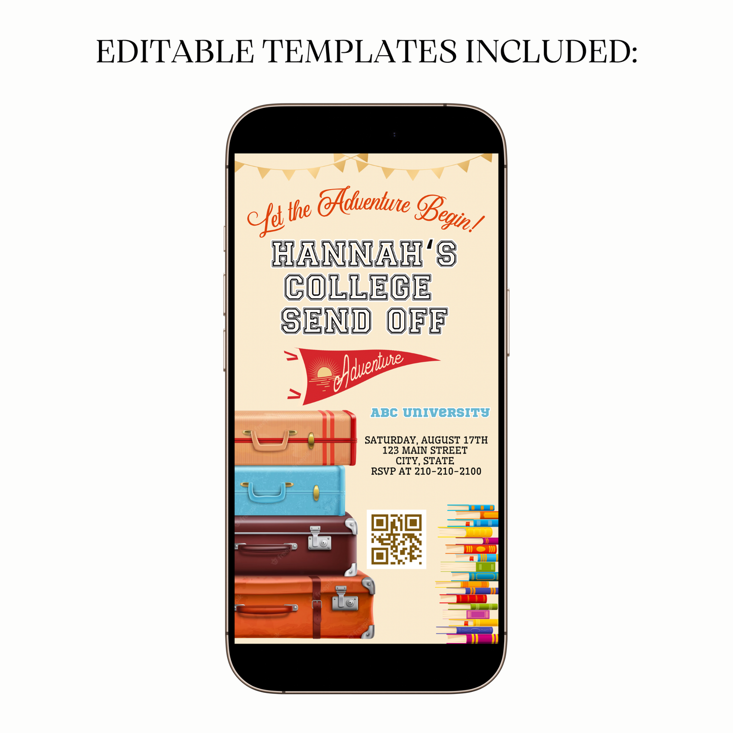 College Bound Adventure Digital Video Invitation for Mobile Sharing