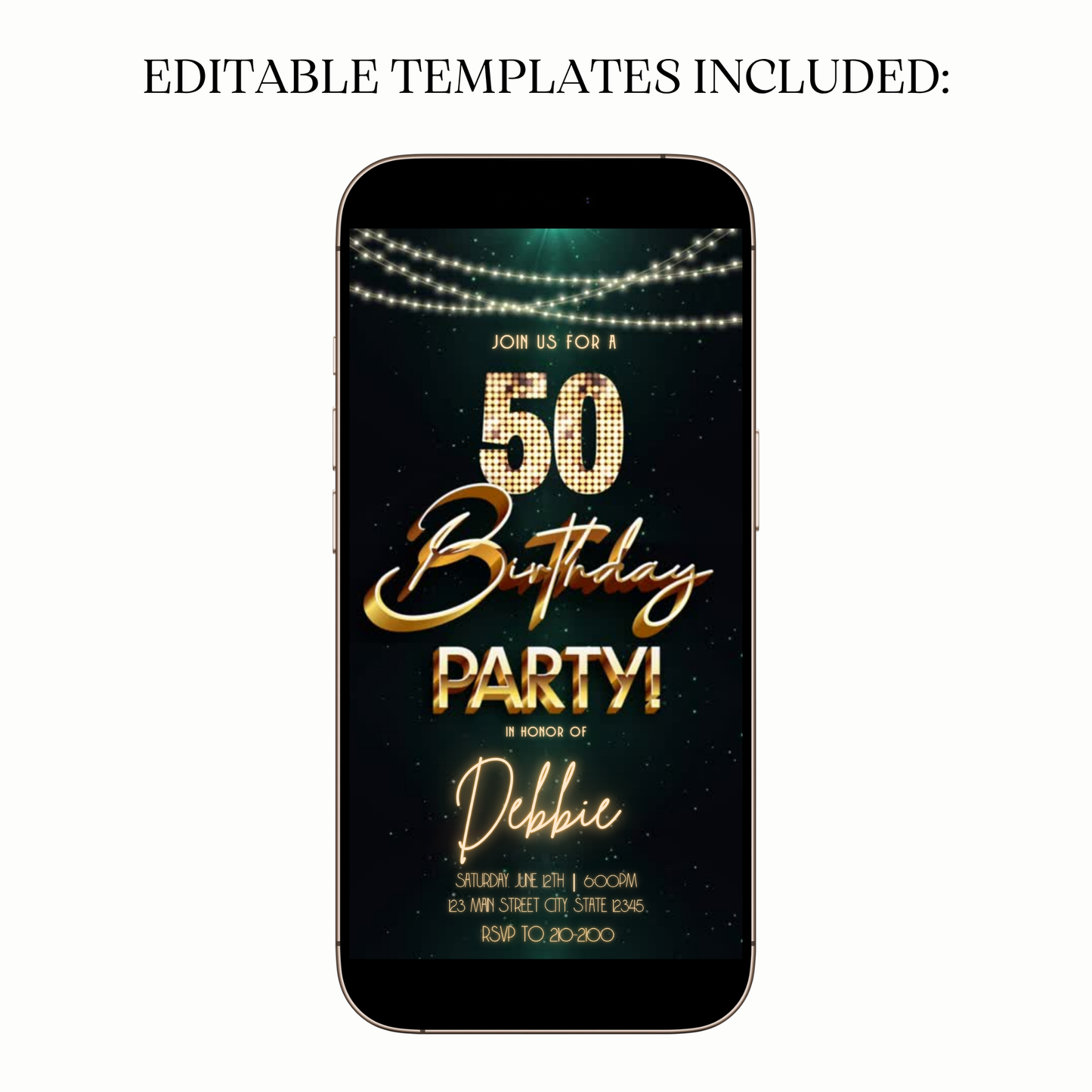 Starlit Glam Digital Video Invitation for Mobile Sharing