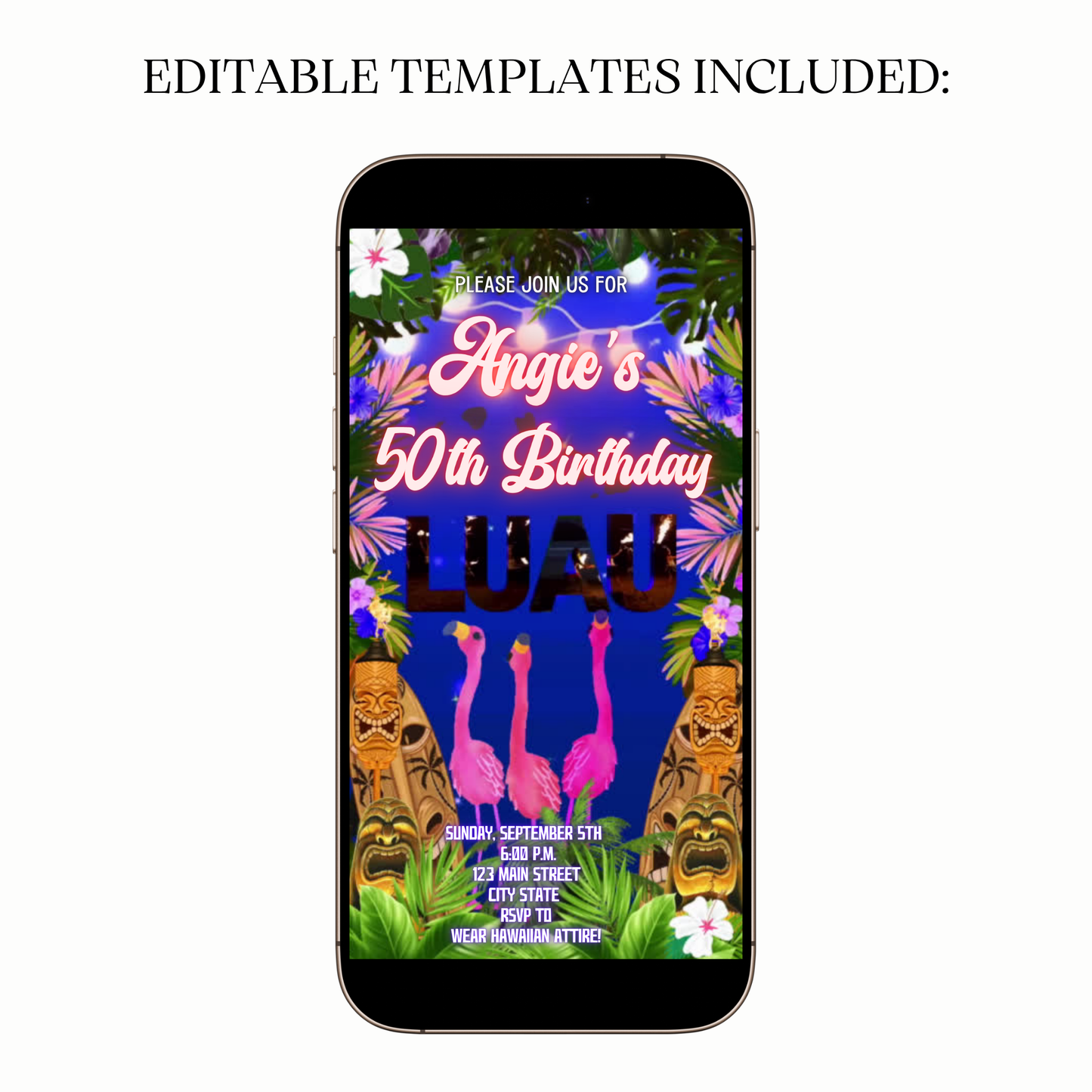 Aloha Tropical Luau Video Invitation for Mobile Sharing