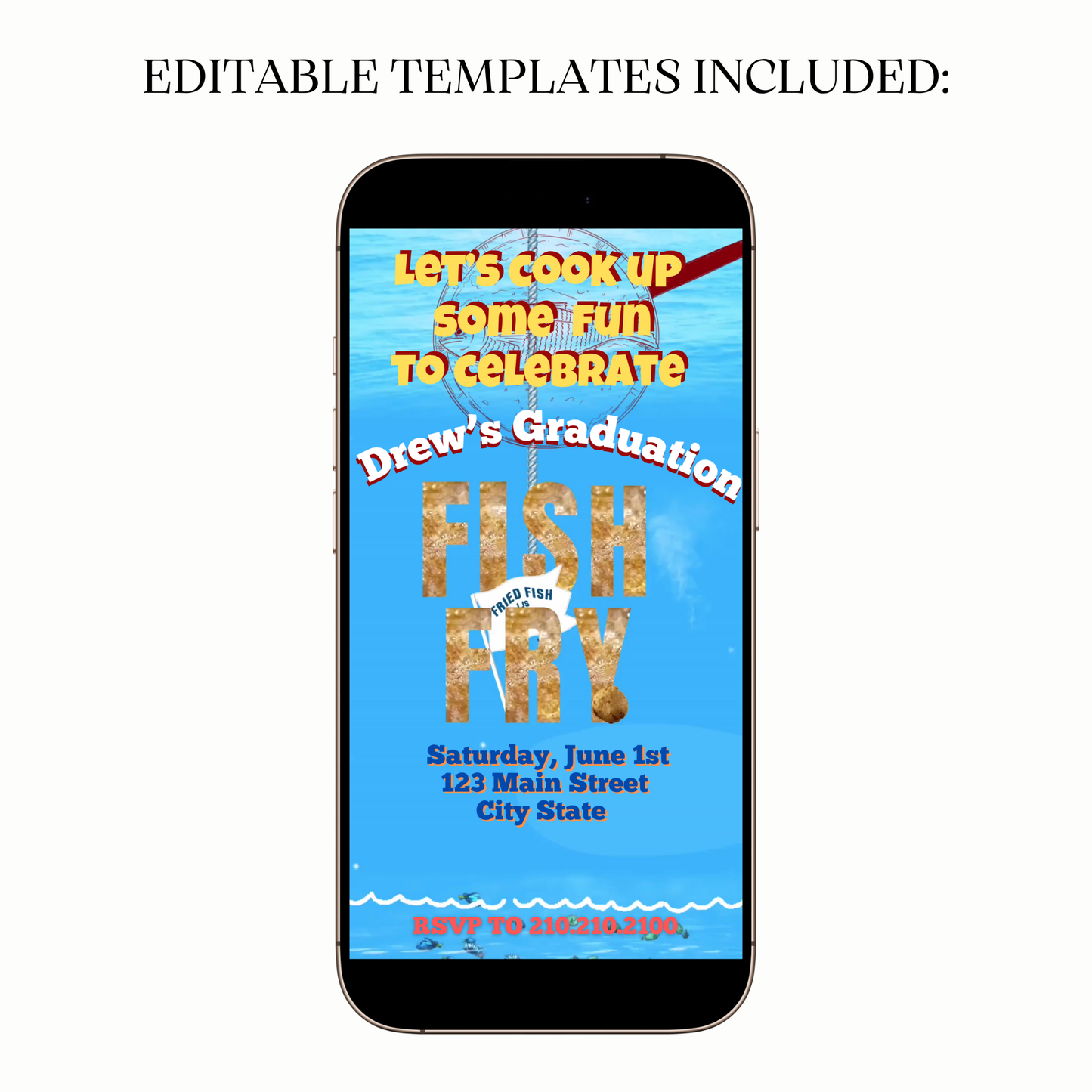 Southern Fish Fry Video Invitation for Mobile Sharing