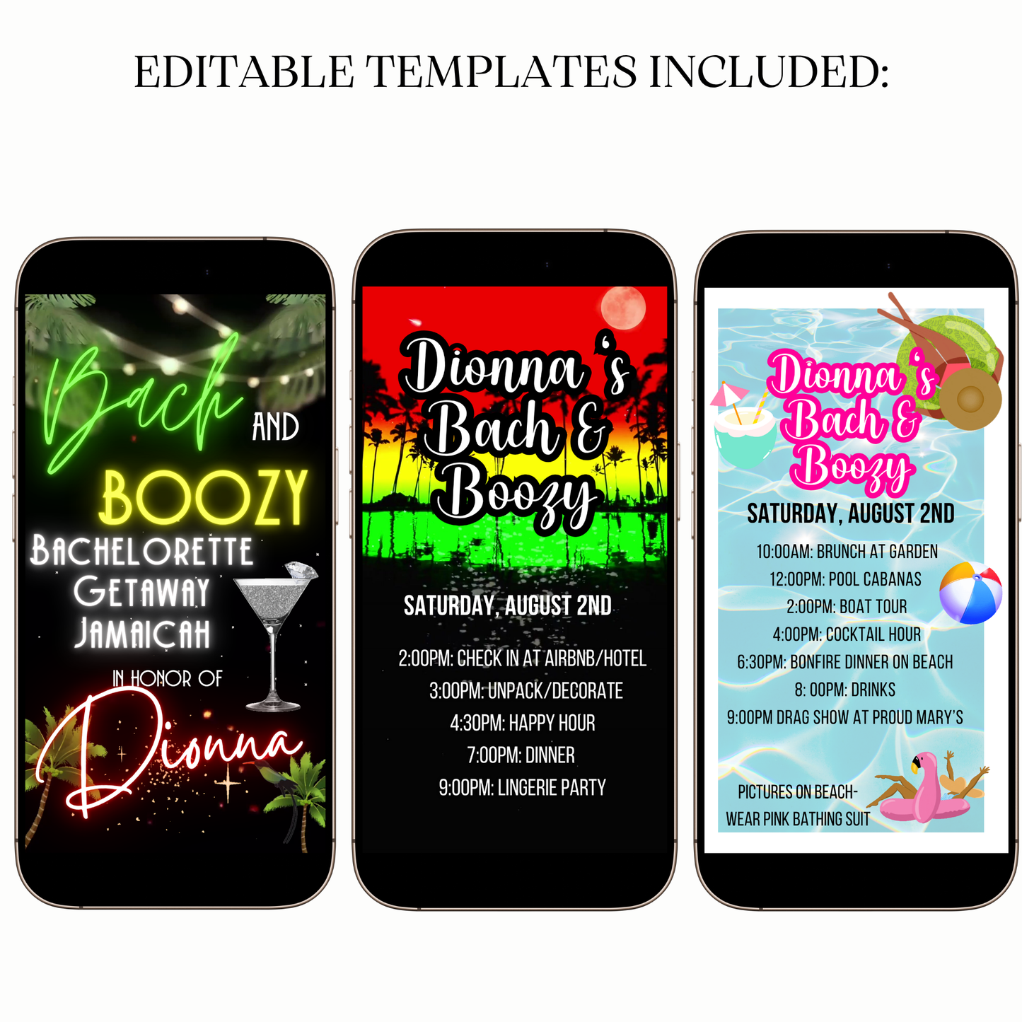 Tropical Bachelorette Video Invitation Template
