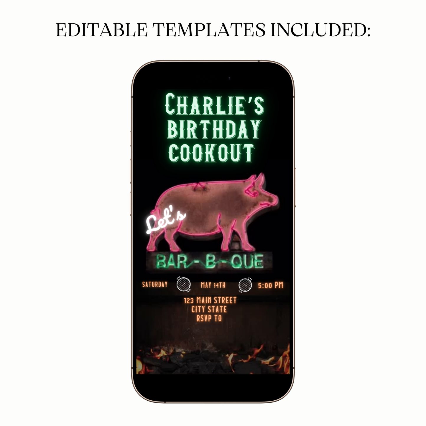 BBQ Cookout Party Video Invitation for Mobile Sharing