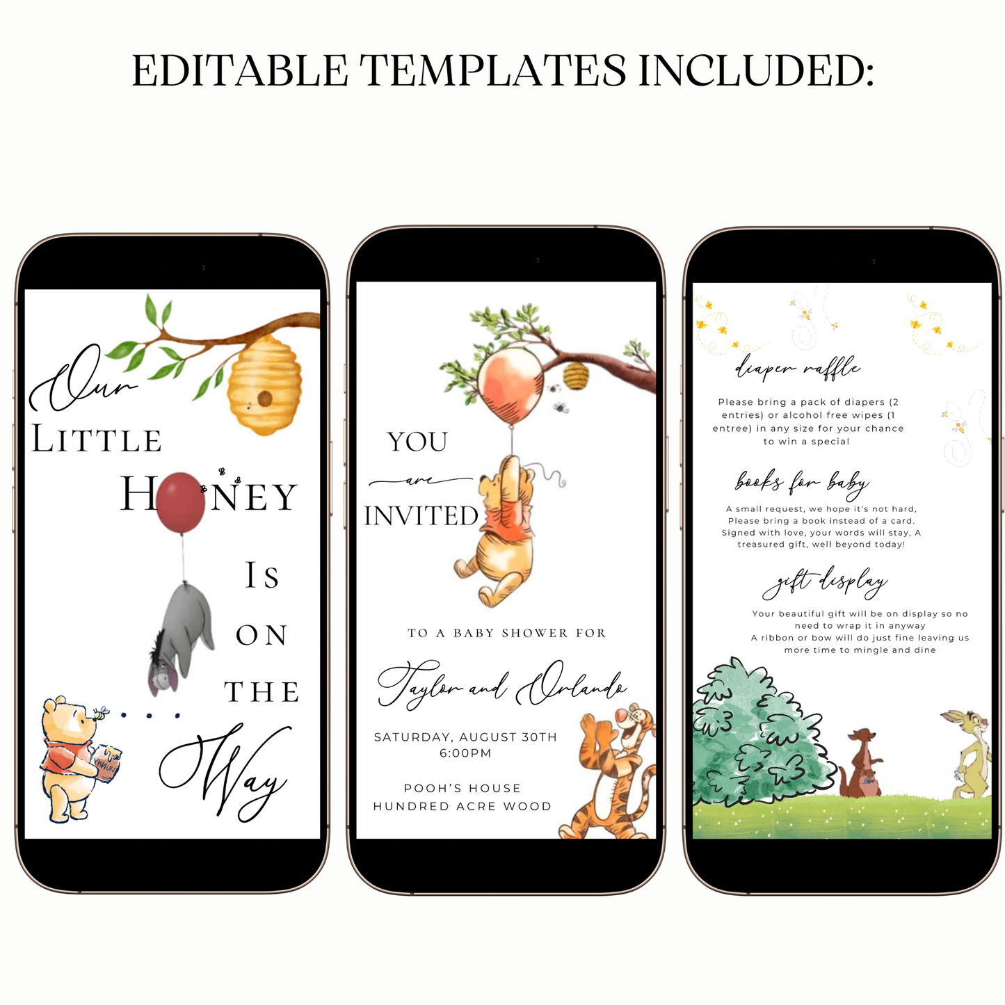 Digital Classic Winnie the Pooh Baby Shower Video Invitation