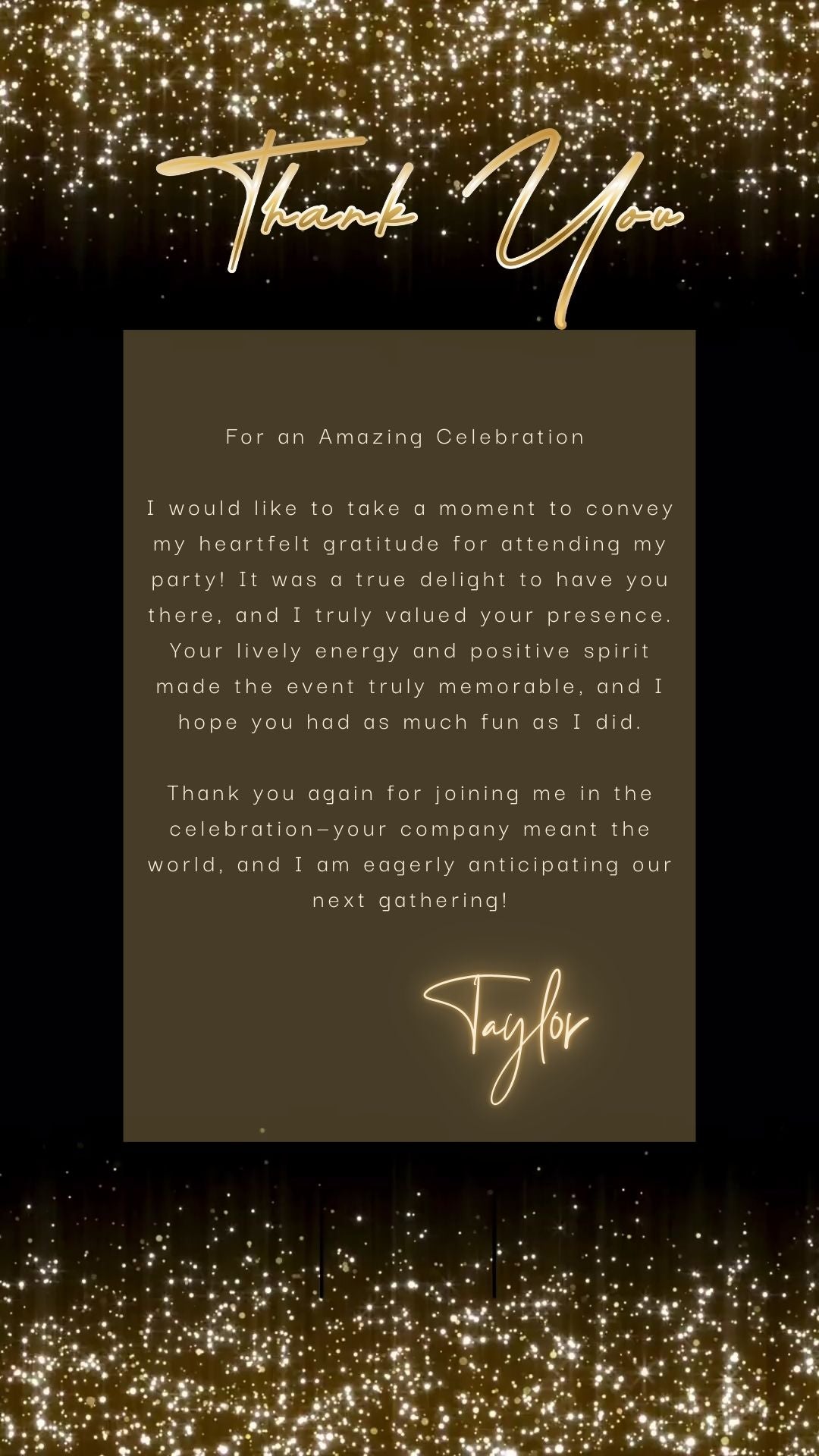 Editable gold sparkle 60th birthday birthday video invitation displayed on a mobile phone, featuring an animated vertical digital invite with music, created in Canva. This premium video invitation template is designed for sharing by text, email, and social media and works with an interactive RSVP website for easy guest response tracking.