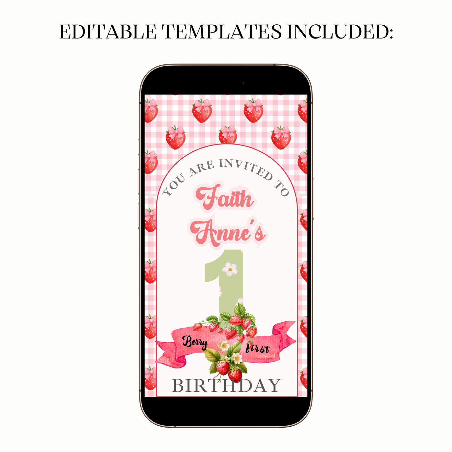 Desktop editor view customizing names and event details on template