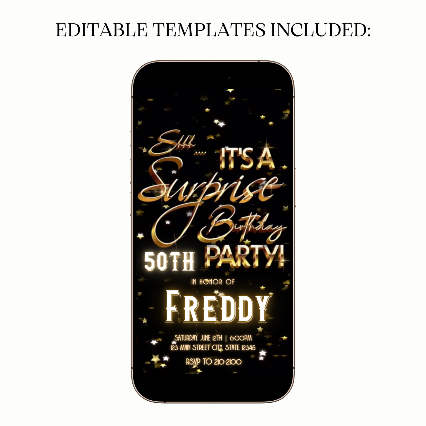 Animated Shimmer Surprise Digital Video Invitation Evite