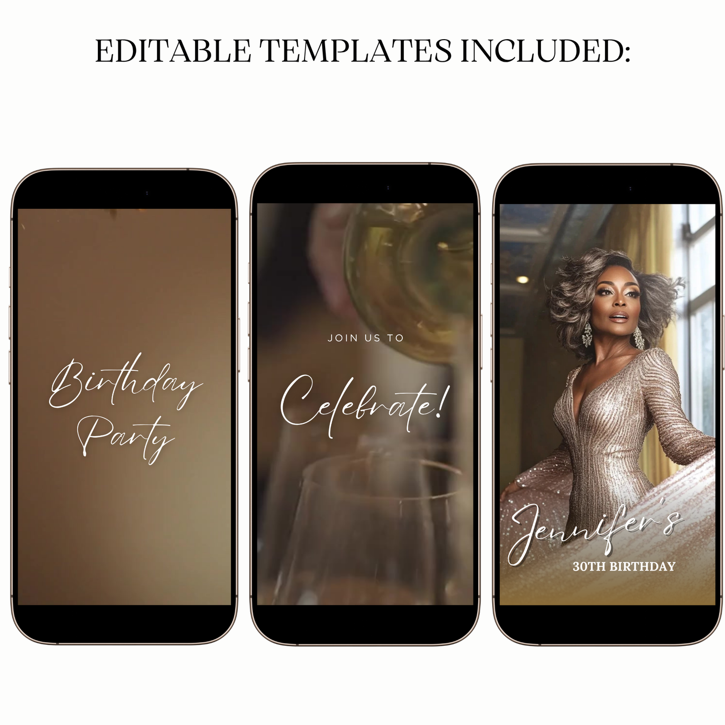 Luxe Gold Birthday Party Video Invitation