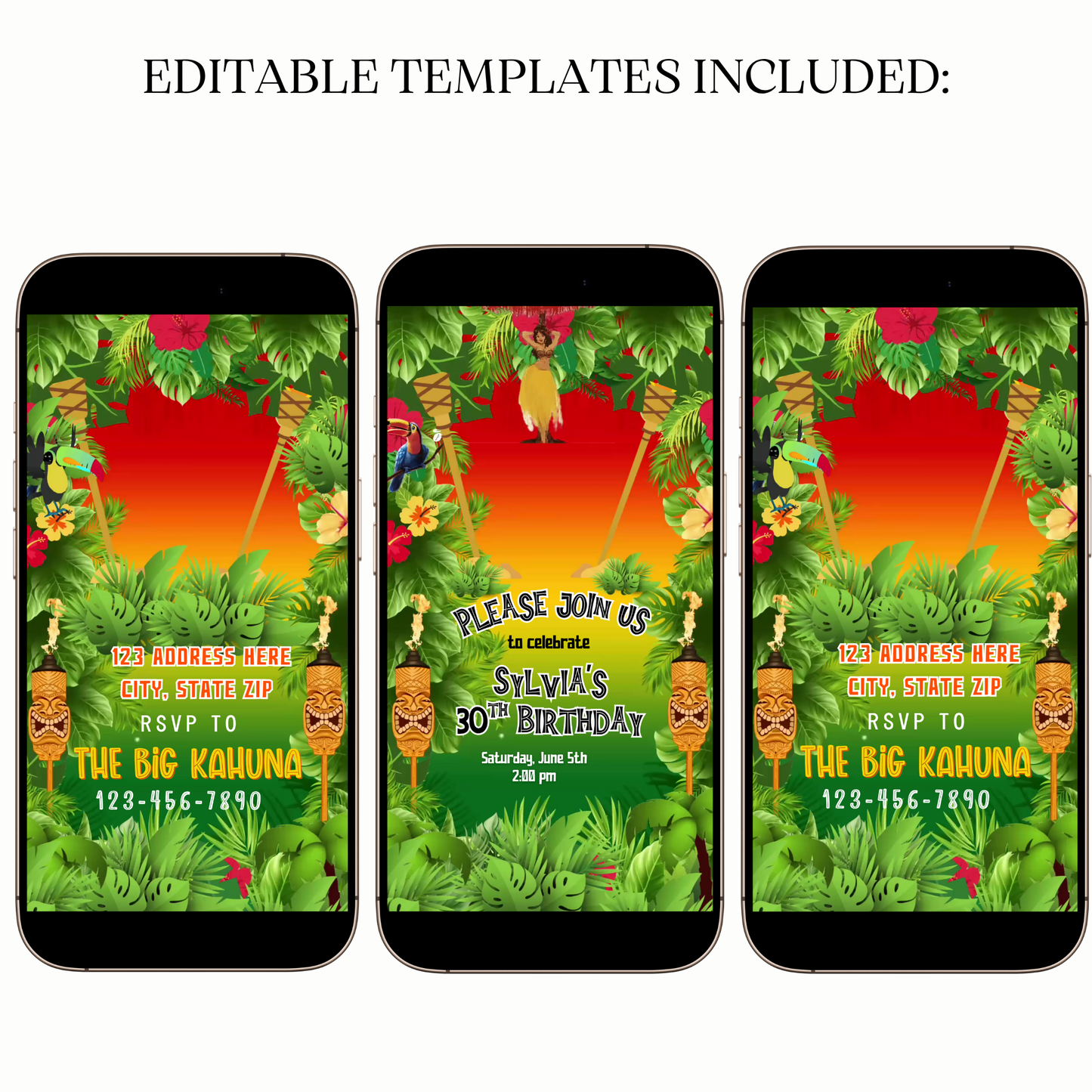 Tropical Hawaiian Luau Video Invitation