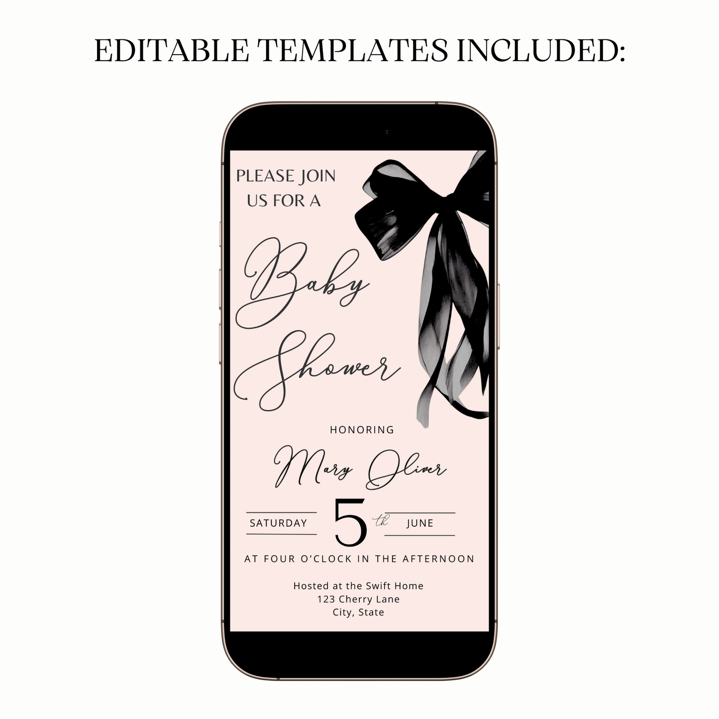 RSVP slide featuring icons and slim black divider lines